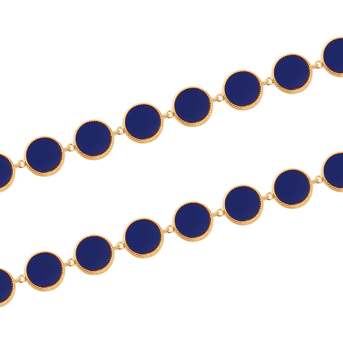 Bransoletka srebrna pozłacana z lapis lazuli - koła - Image 3