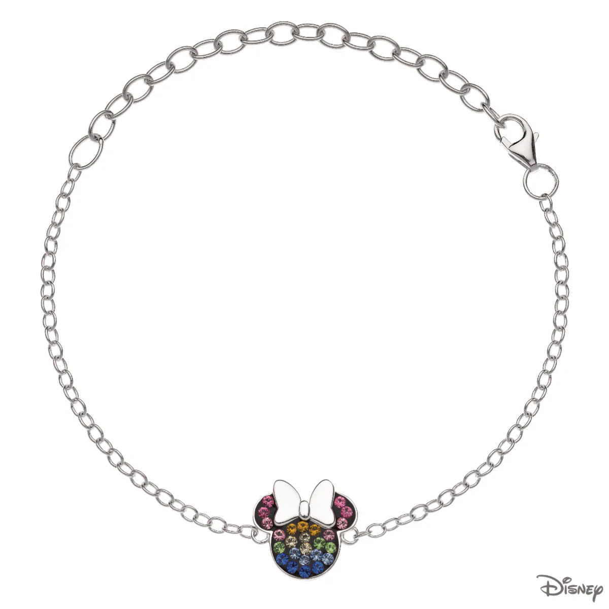 Bransoletka srebrna z cyrkoniami - Myszka Minnie - Disney