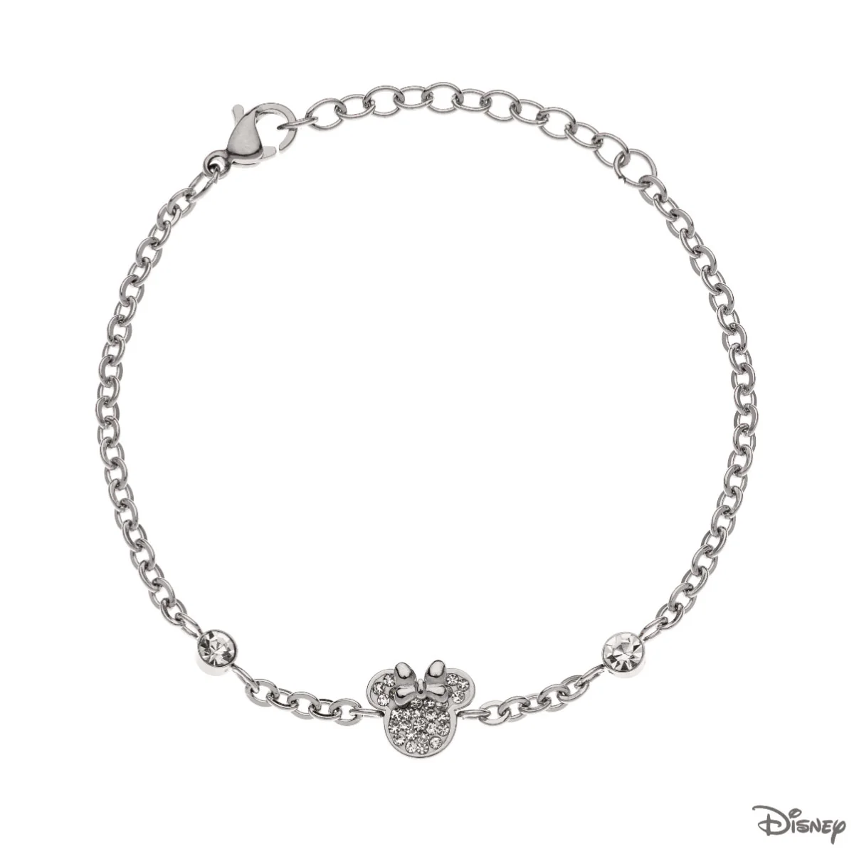 Bransoletka stalowa z cyrkoniami - Myszka Minnie - Disney
