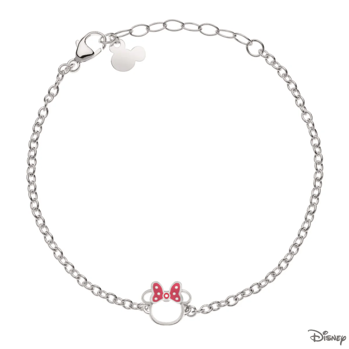 Bransoletka stalowa z emalią - kokardka - Myszka Minnie - Disney