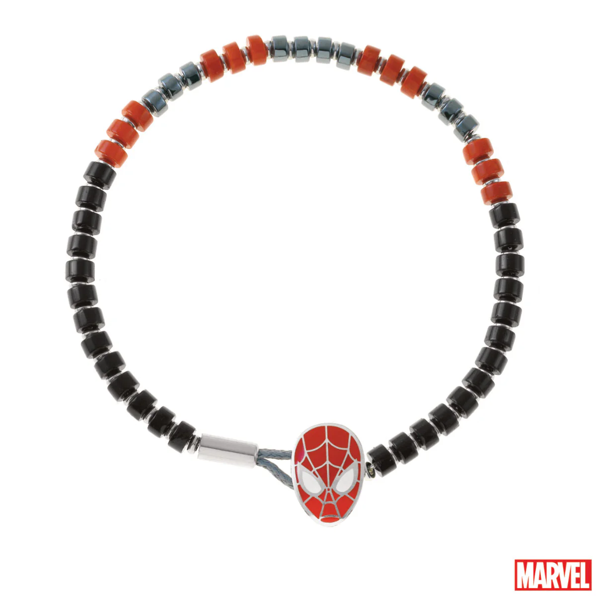 Bransoletka stalowa z koralikami - Spider Man - Marvel