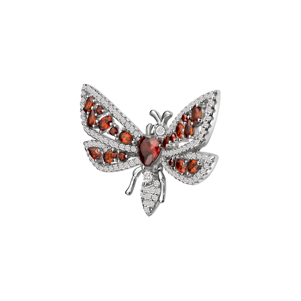 Broszka srebrna z cyrkoniami - motyl - Tajemniczy Ogród - Image 3