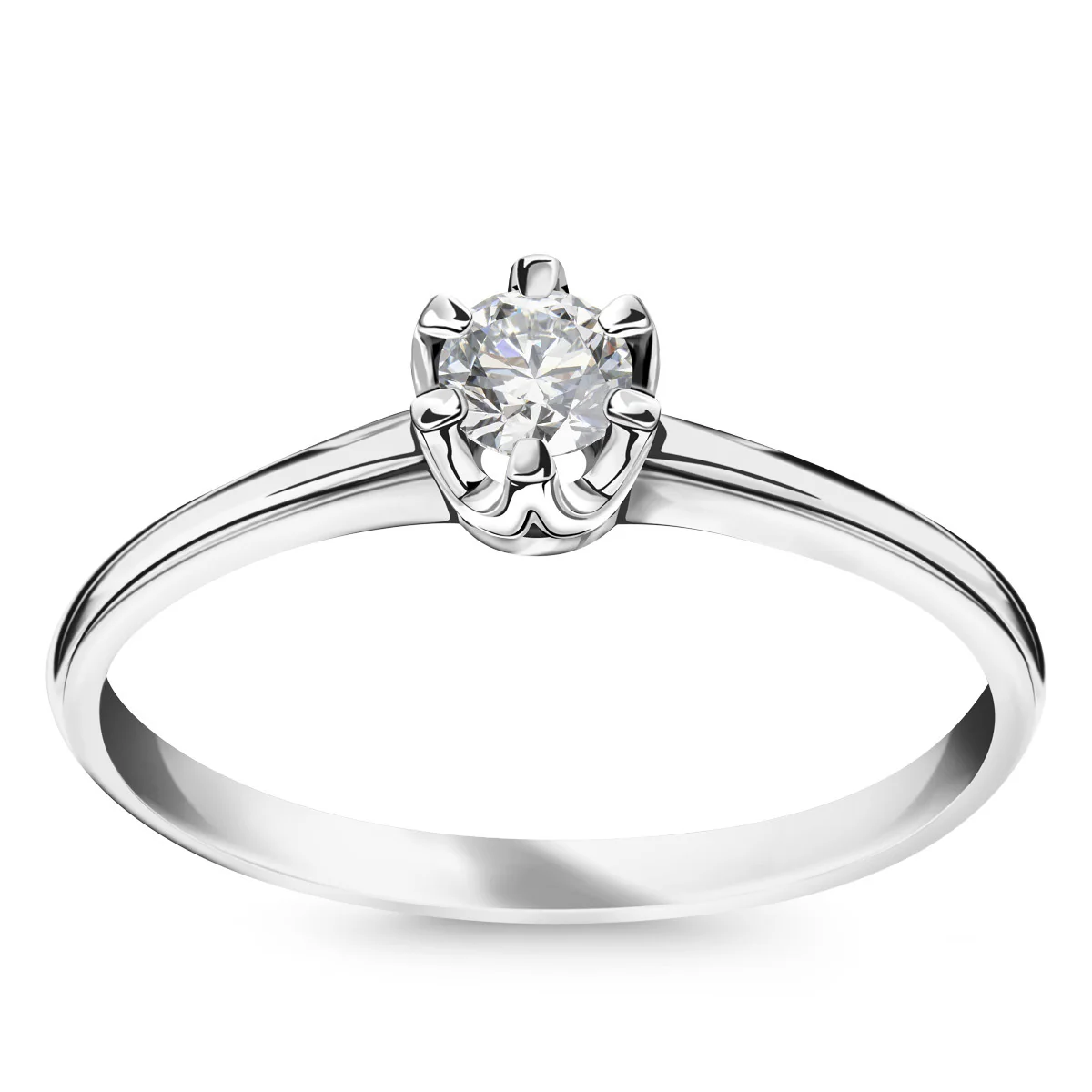 Pierścionek z białego złota z diamentem - Julietta - Image 2