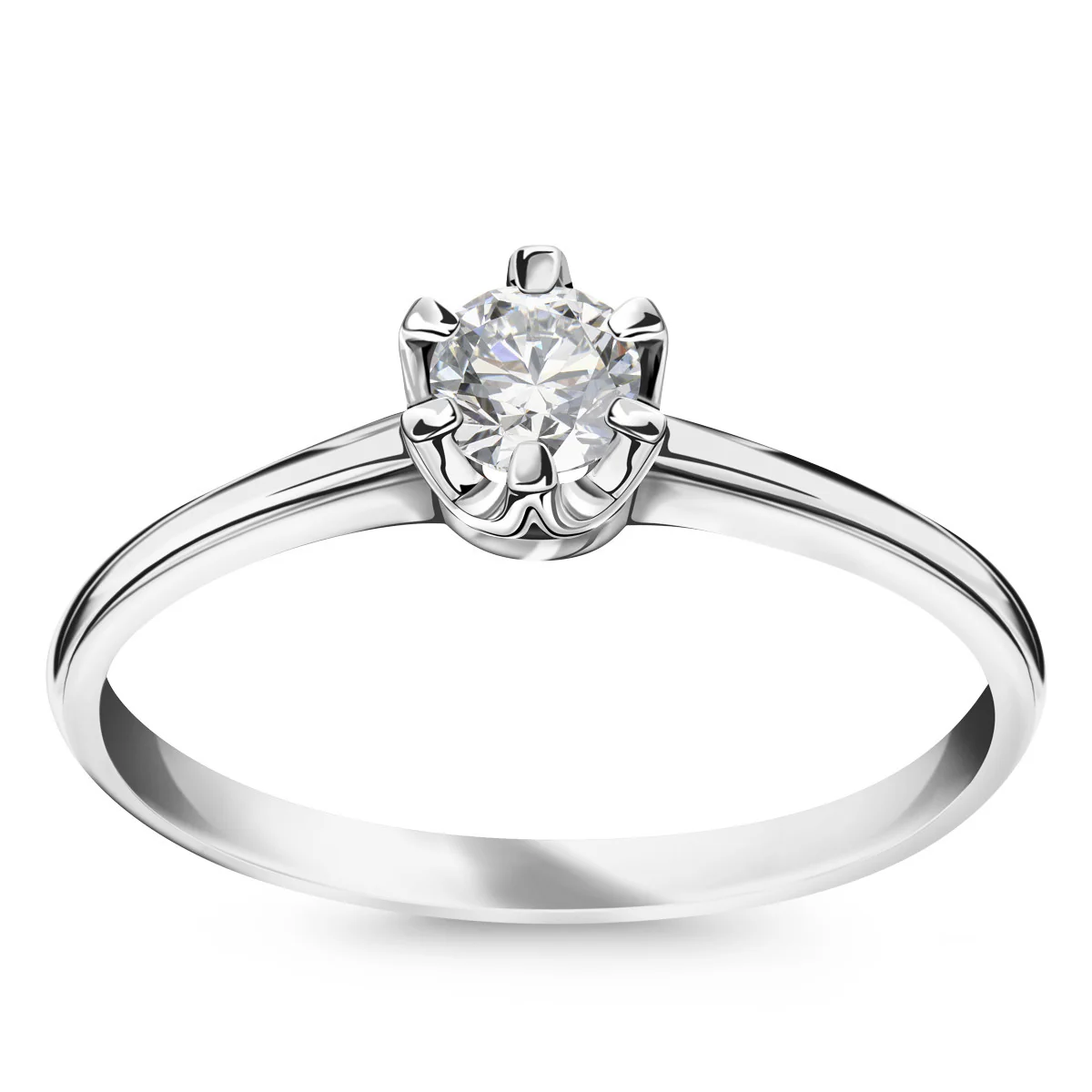 Pierścionek z białego złota z diamentem - Julietta - Image 3