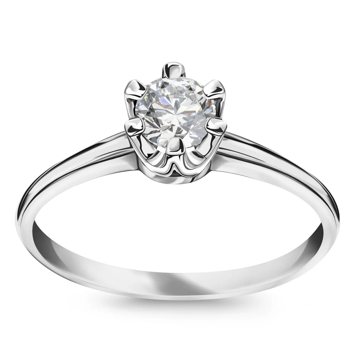 Pierścionek z białego złota z diamentem - Julietta - Image 5