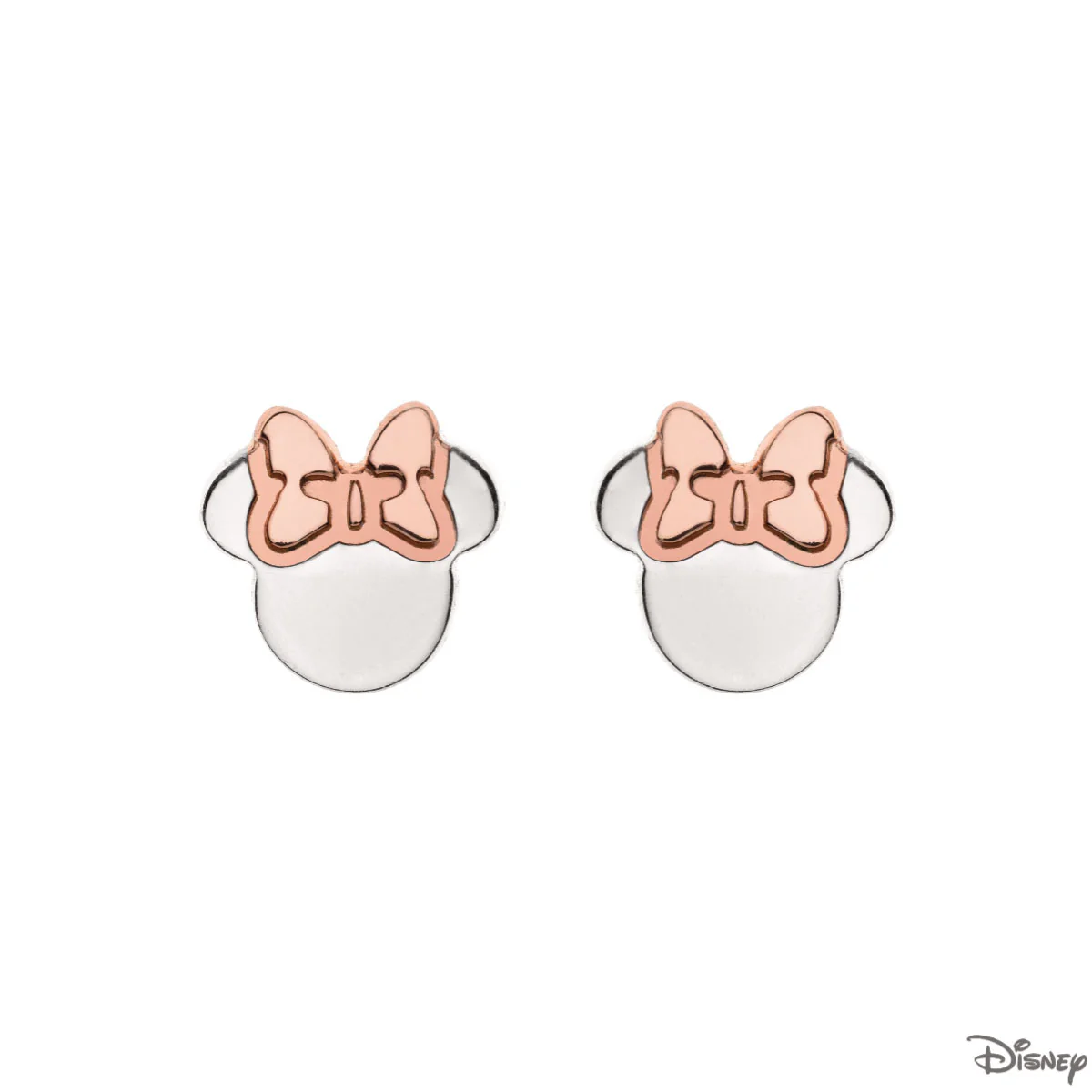 Kolczyki srebrne pozłacane - Myszka Minnie - Disney