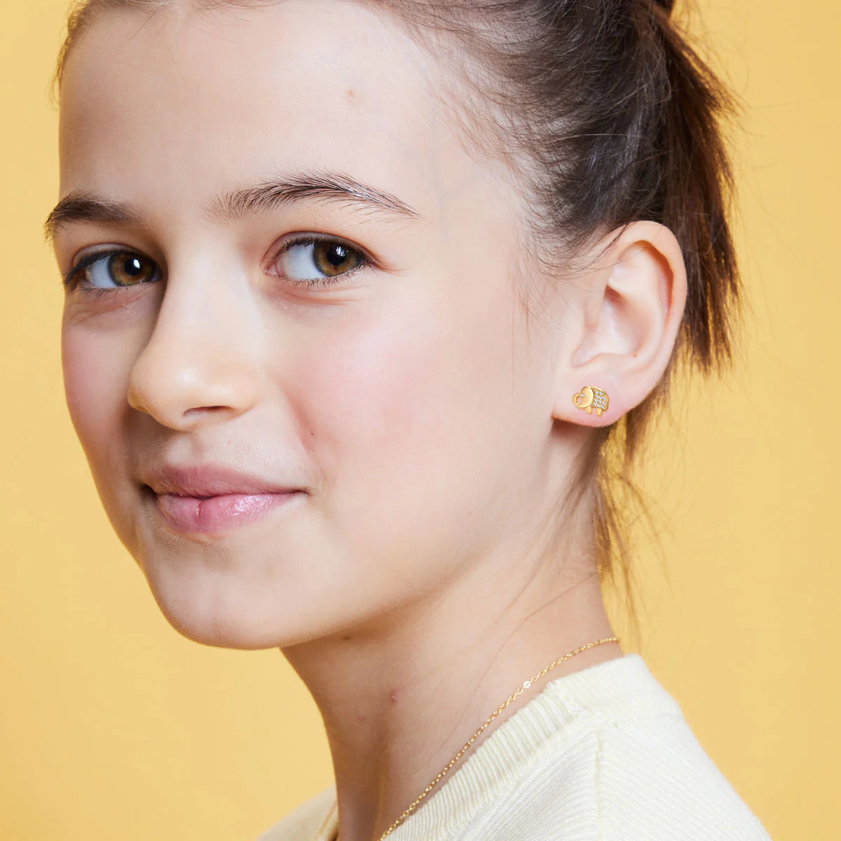 Kolczyki srebrne pozłacane - słonie - Bambini - Image 2