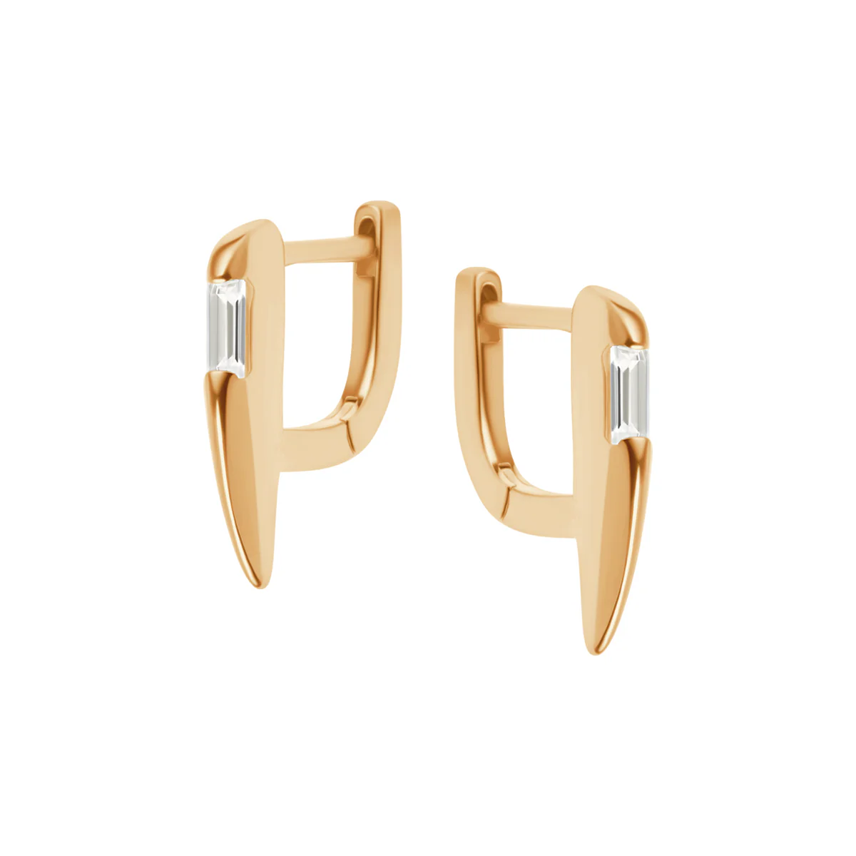 Kolczyki srebrne pozłacane z cyrkoniami - Image 3