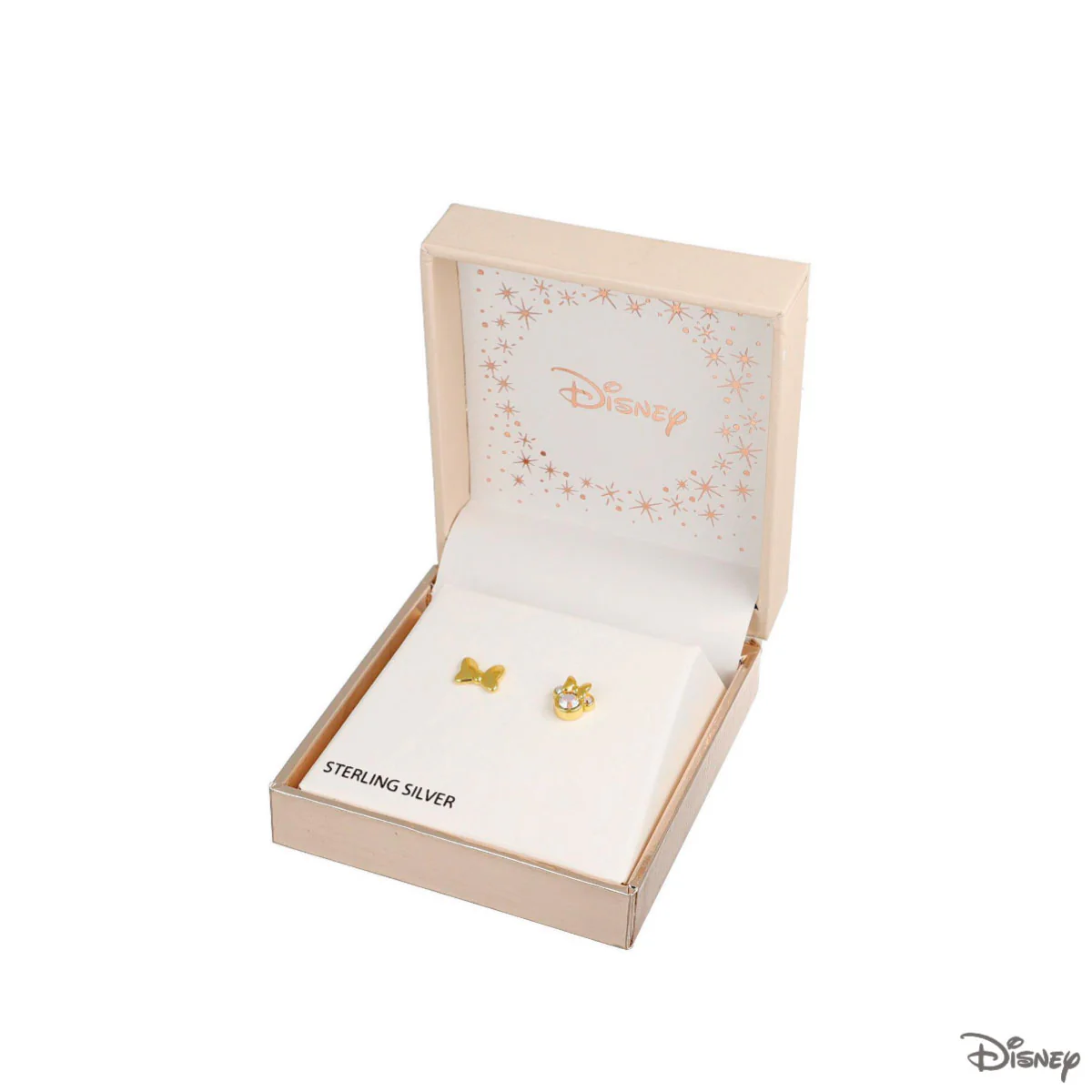 Kolczyki srebrne pozłacane z cyrkoniami - Myszka Minnie - Disney - Image 2