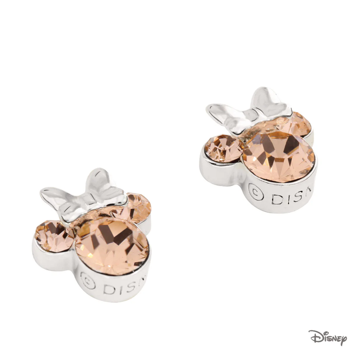 Kolczyki srebrne z brązowymi cyrkoniami - Myszka Minnie - Disney - Image 2