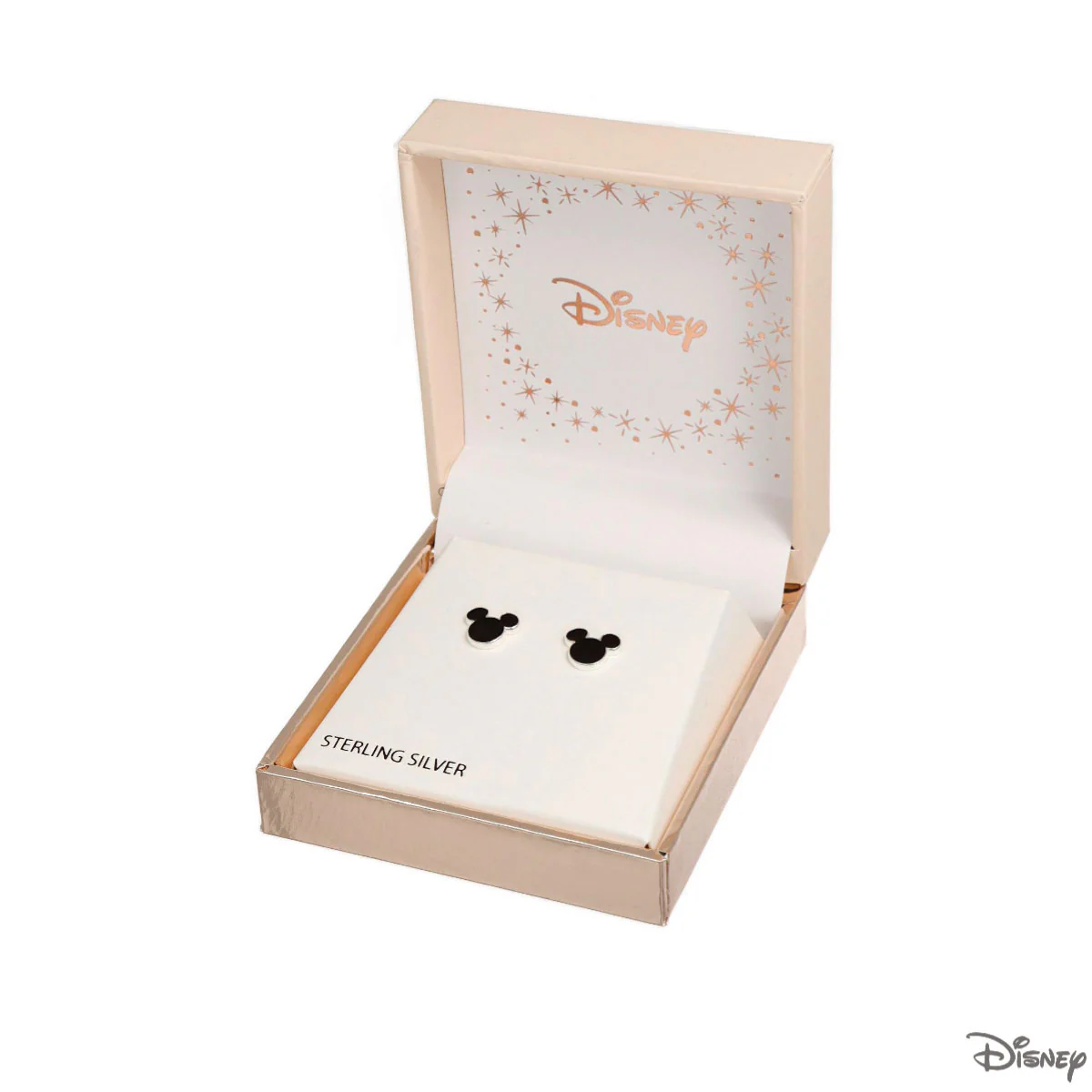 Kolczyki srebrne z czarną emalią - Myszka Mickey - Disney - Image 2