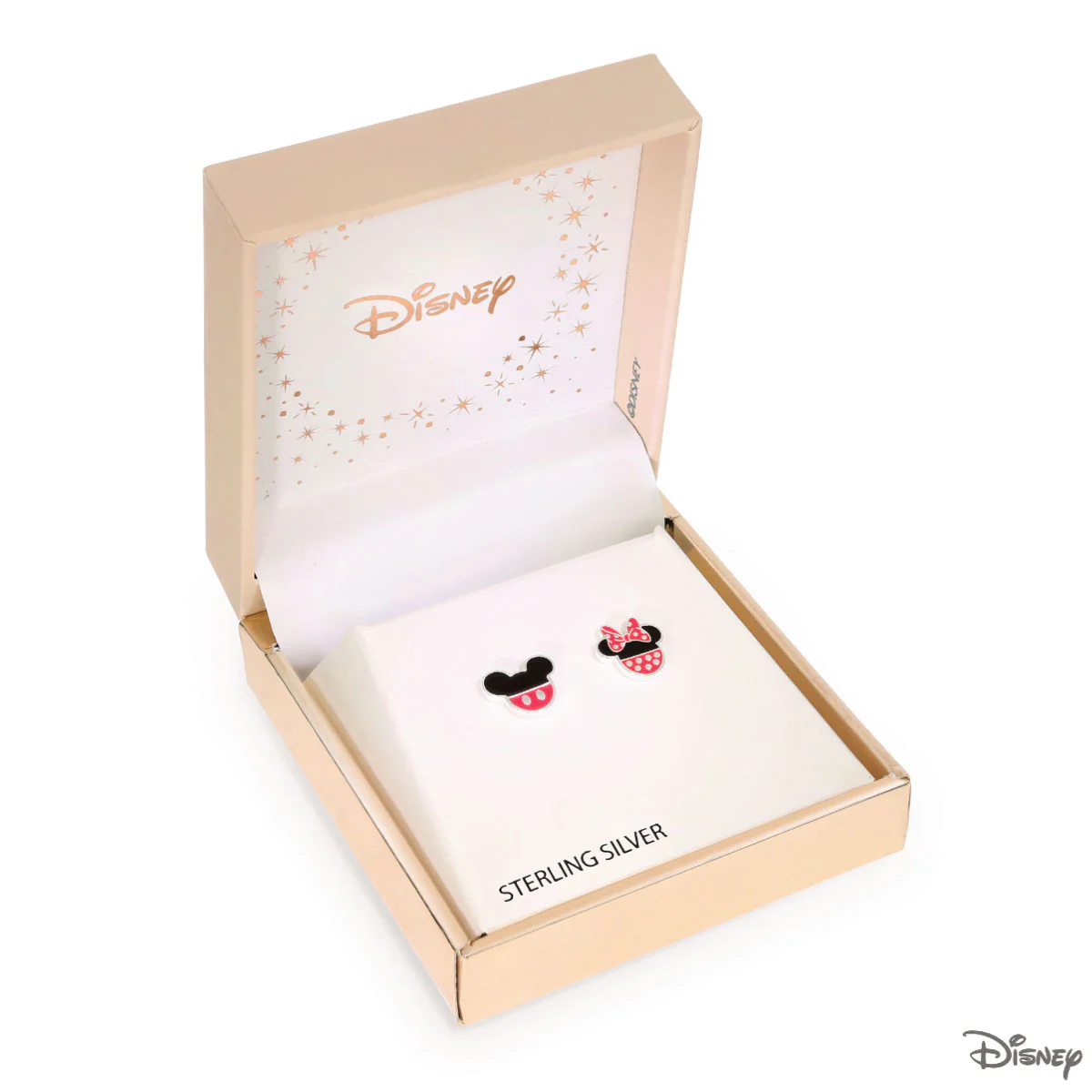 Kolczyki srebrne z czerwoną i czarną emalią - Myszka Minnie - Disney - Image 3