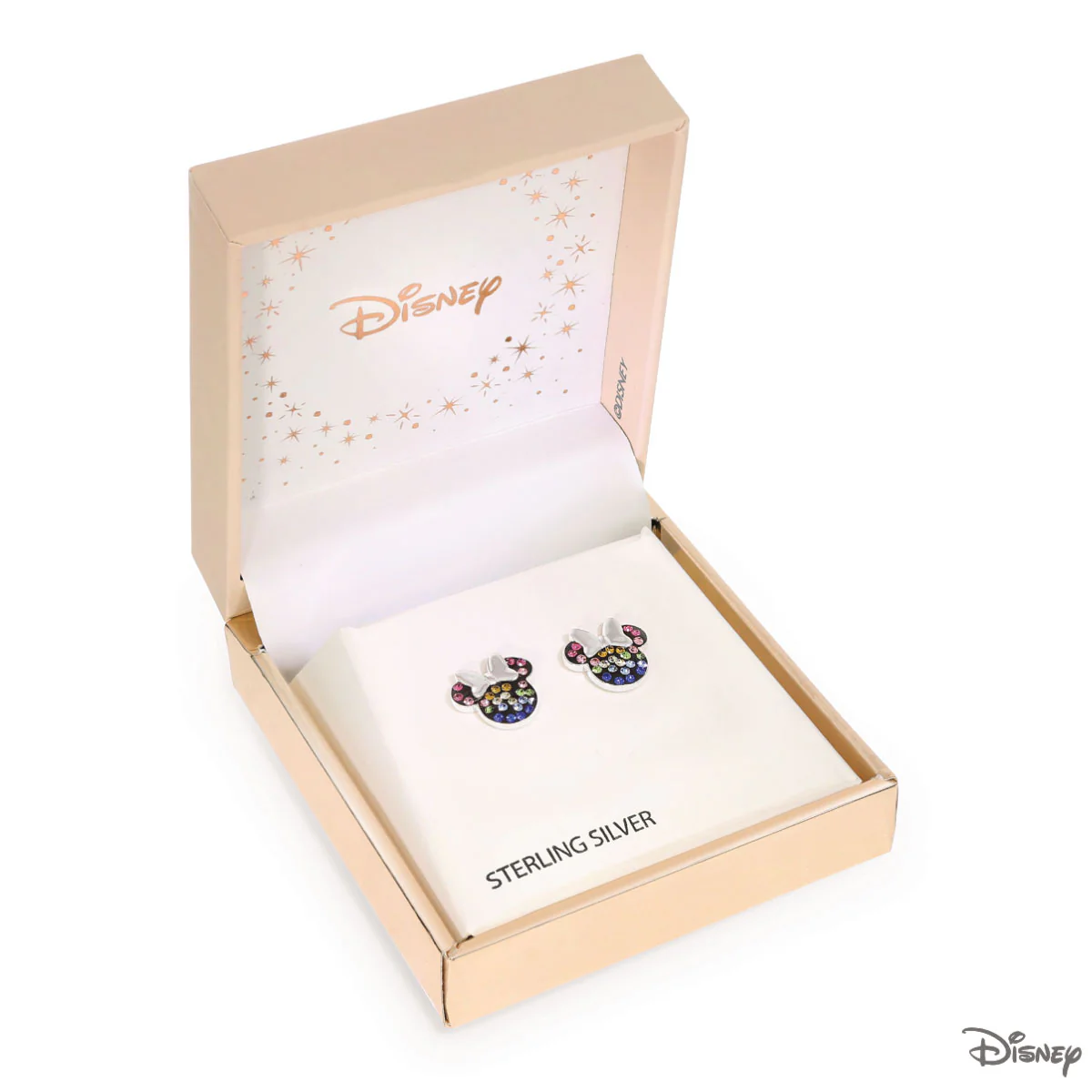 Kolczyki srebrne z kolorowymi cyrkoniami - Myszka Minnie - Disney - Image 3