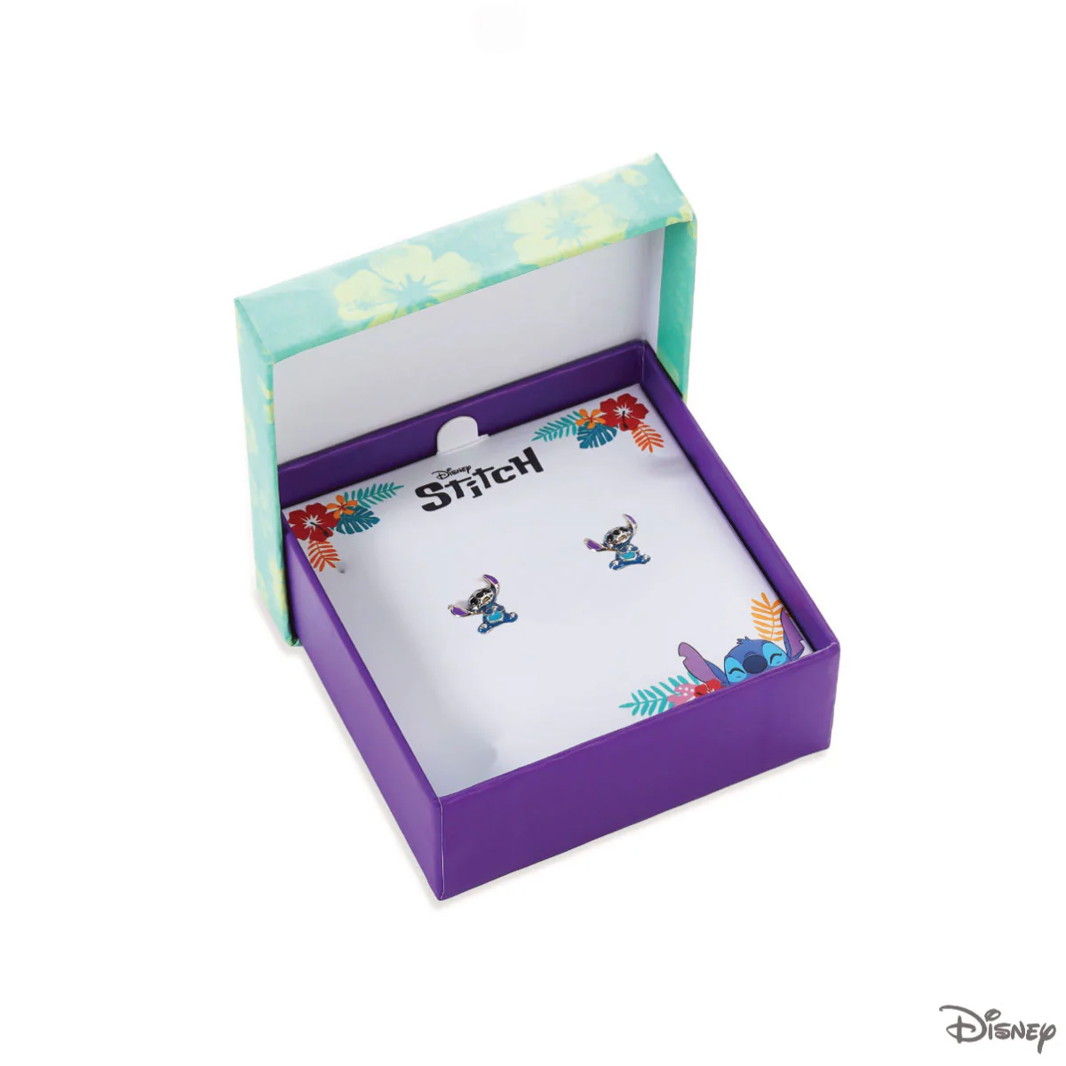 Kolczyki srebrne z niebieską emalią - Stitch - Disney - Image 3