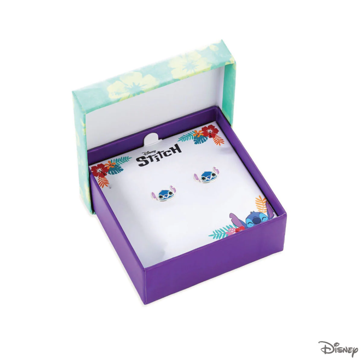 Kolczyki srebrne z niebieską i różową emalią - Stitch - Disney - Image 3