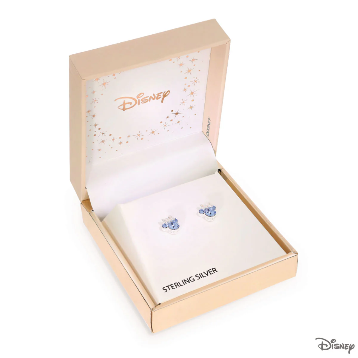 Kolczyki srebrne z niebieskimi cyrkoniami - Myszka Minnie - Disney - Image 3