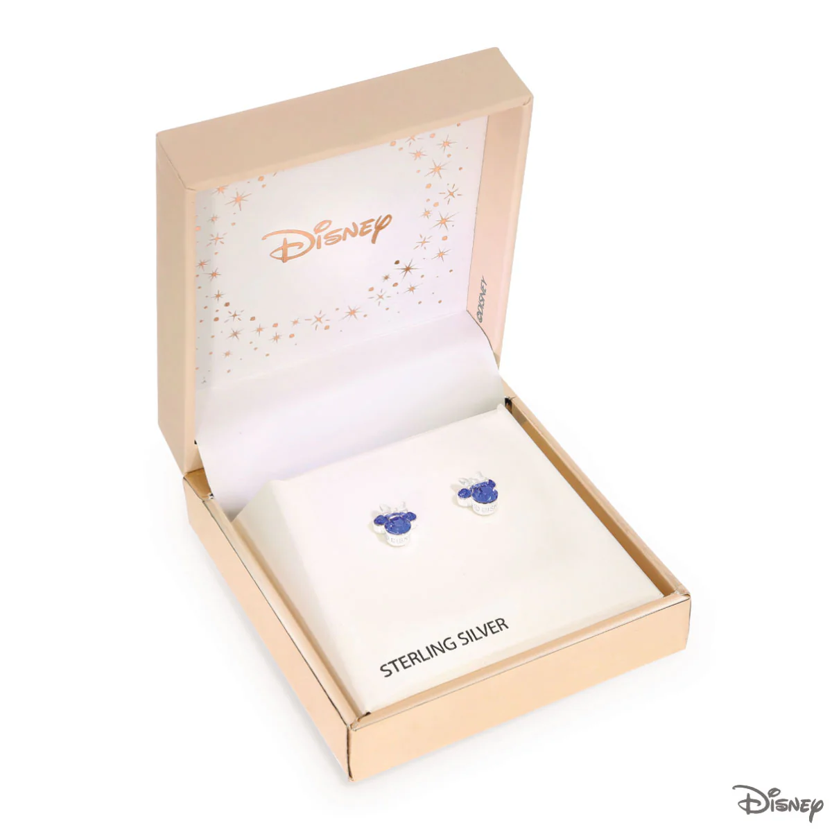 Kolczyki srebrne z niebieskimi cyrkoniami - Myszka Minnie - Disney - Image 3