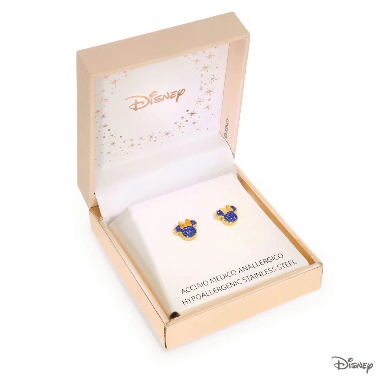 Kolczyki stalowe z granatowymi cyrkoniami - kokardki - Myszka Minnie - Disney - Image 3