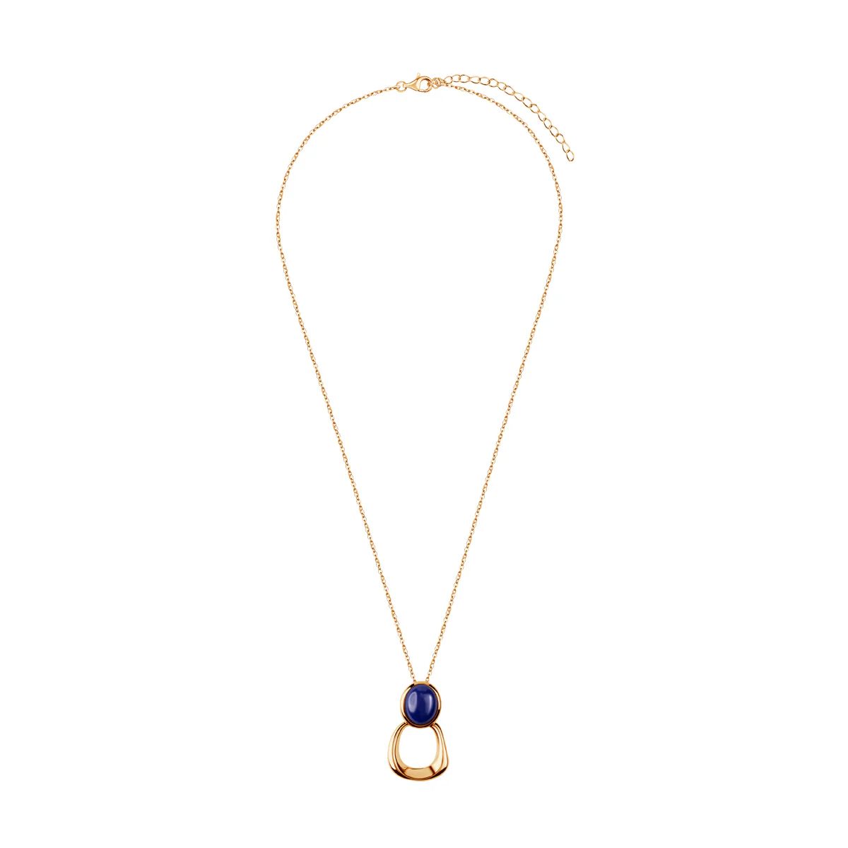 Naszyjnik srebrny pozłacany z lapis lazuli - Image 3