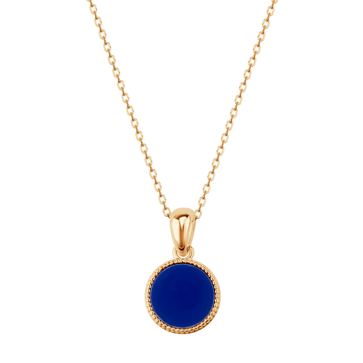 Naszyjnik srebrny pozłacany z lapis lazuli - koło