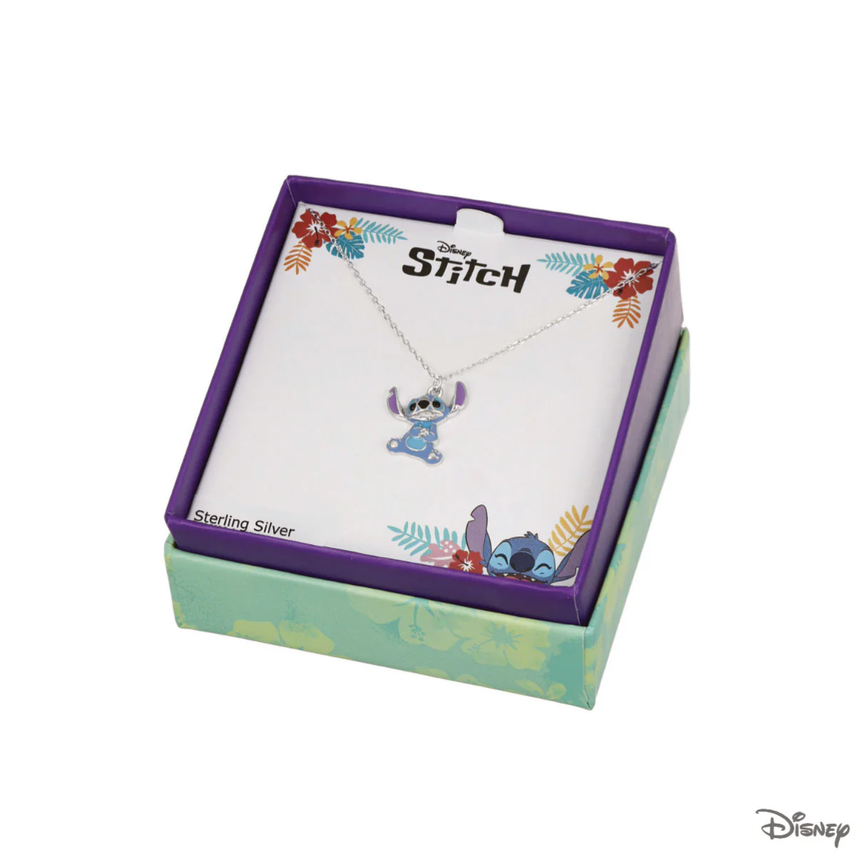 Naszyjnik srebrny z niebieską emalią - Stitch - Disney - Image 3