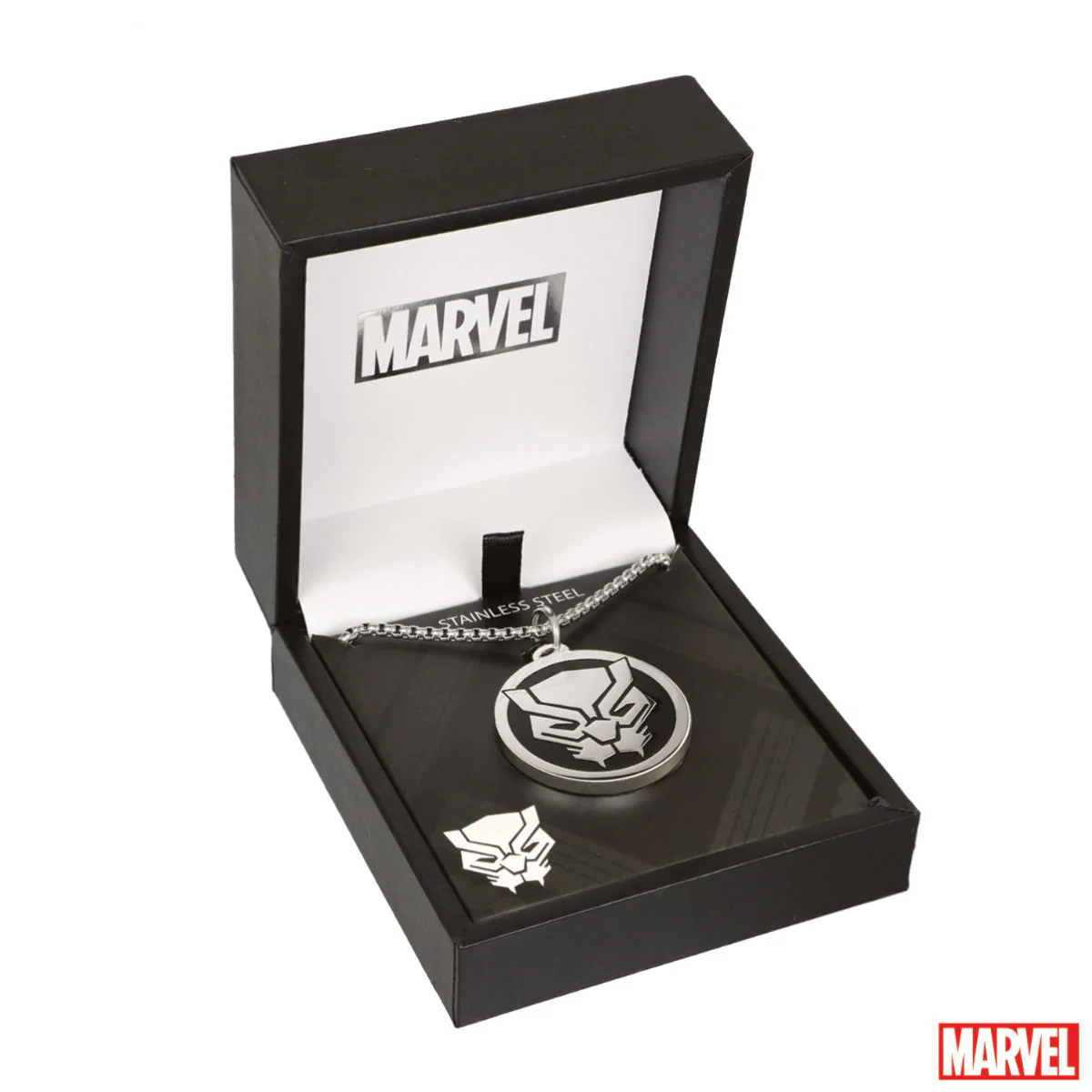 Naszyjnik stalowy z czarną emalią - Czarna Pantera - Marvel - Image 2