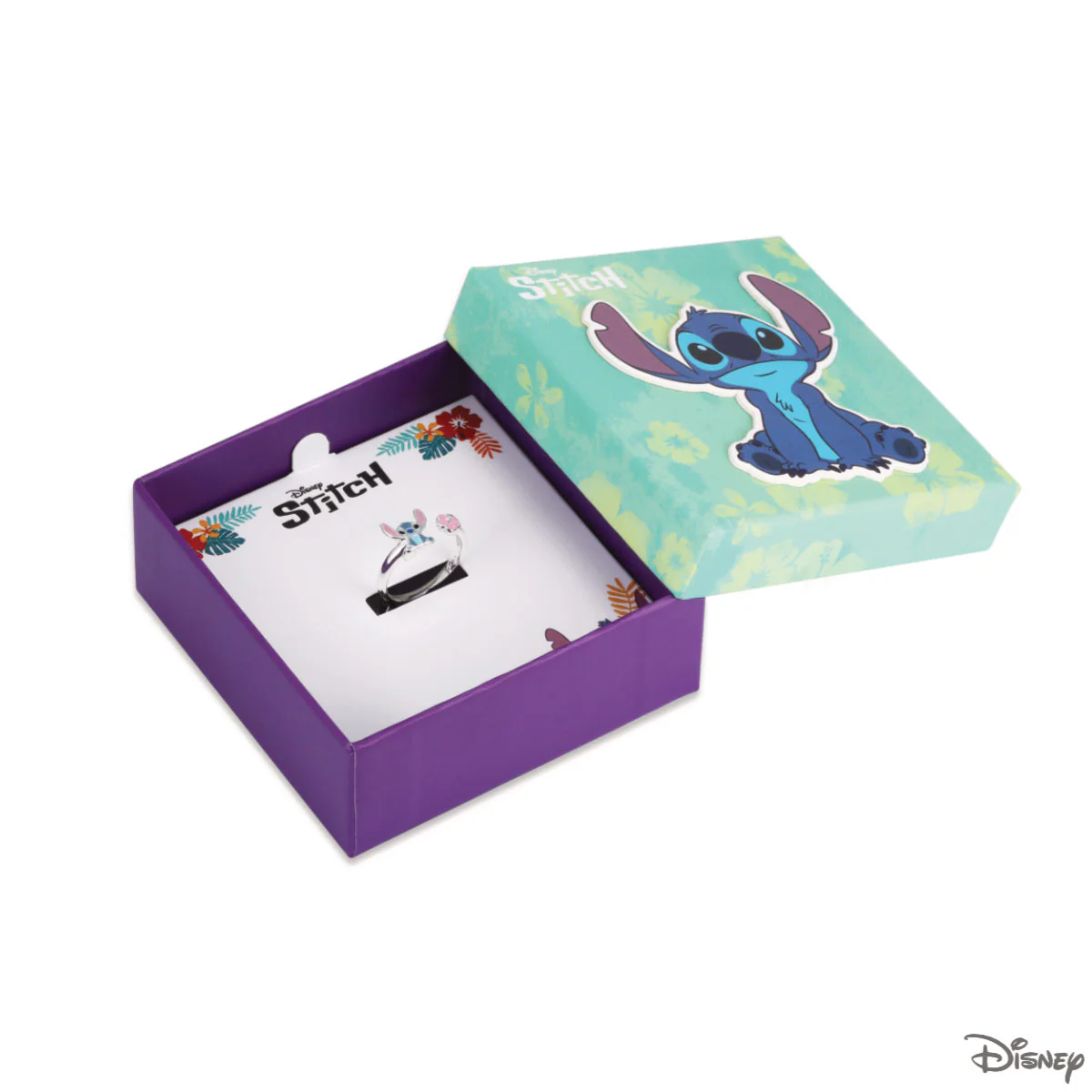 Pierścionek srebrny otwarty z kolorową emalią - Stitch - Disney - Image 2