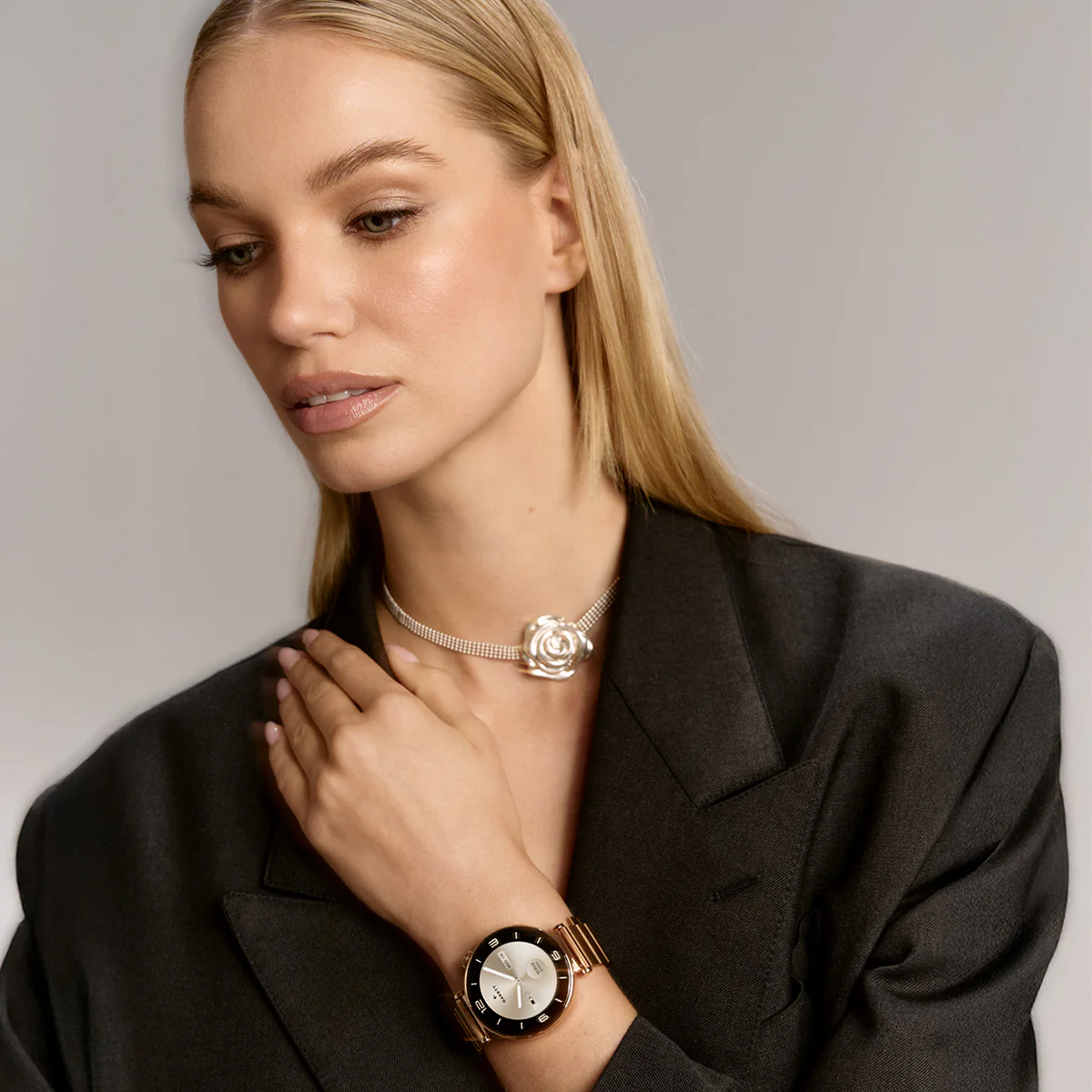 Smartwatch na różowej bransolecie - Garett Rose - Image 2
