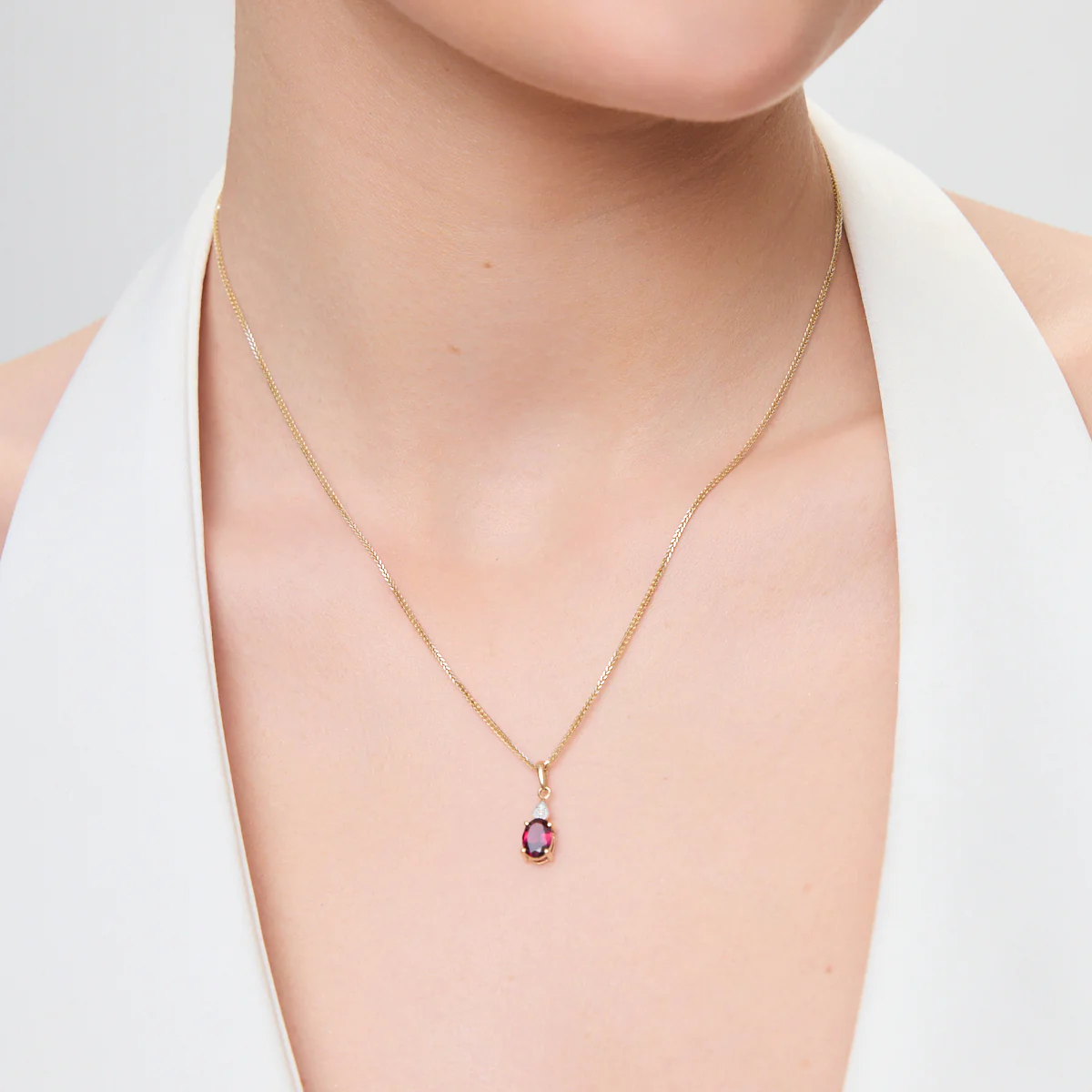 Zawieszka złota z rodolitem i diamentami - Image 4