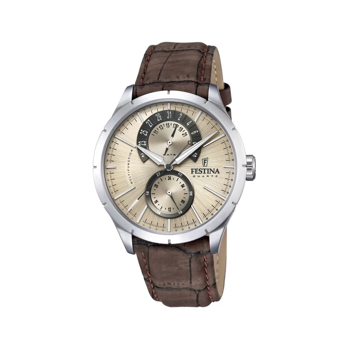 Zegarek na brązowym pasku - Festina Multifunction