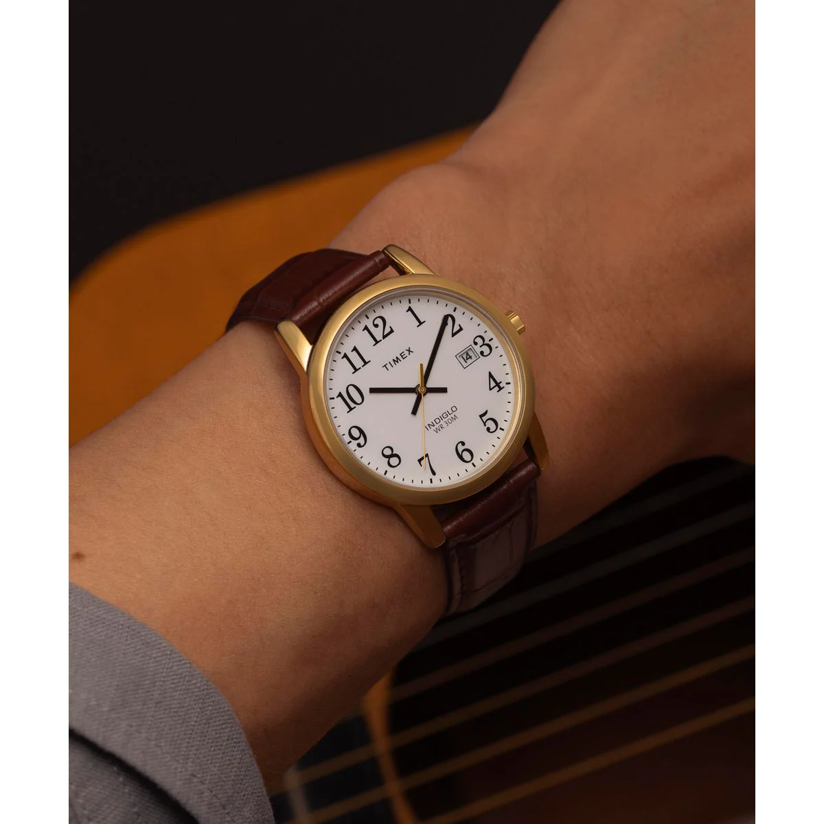 Zegarek na brązowym pasku - Timex Easy Reader - Image 2