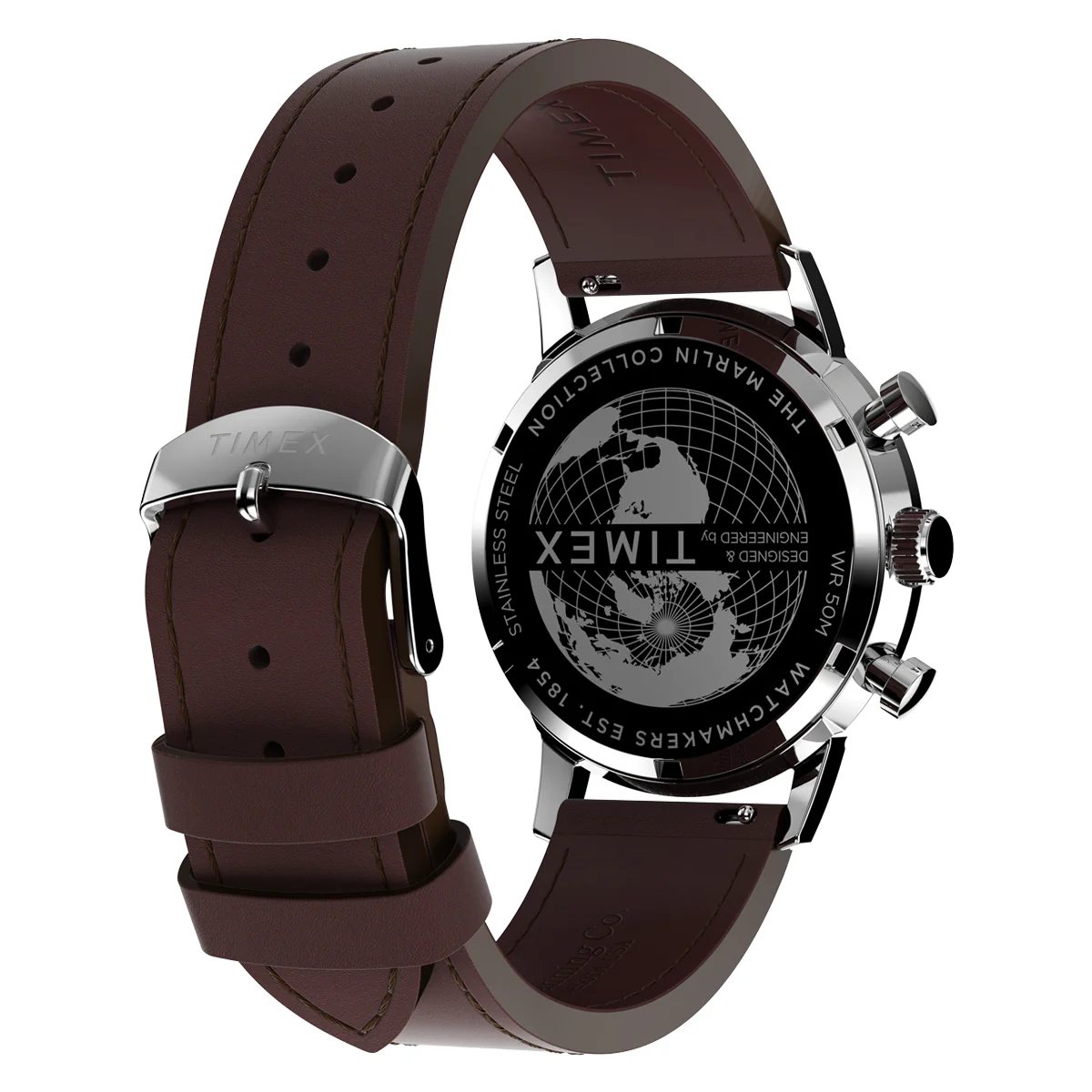 Zegarek na brązowym pasku - Timex Marlin - Image 5