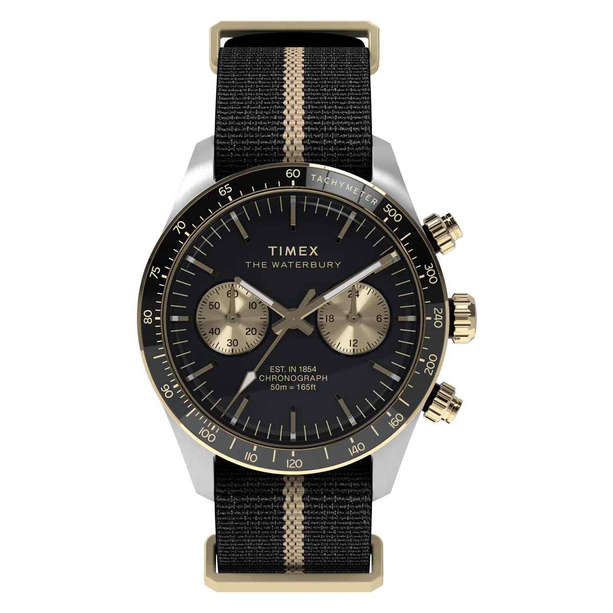 Zegarek na czarnym pasku - Timex Waterbury Heritage