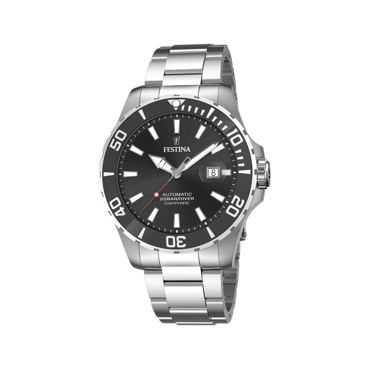 Zegarek na srebrnej bransolecie - Festina Automatic