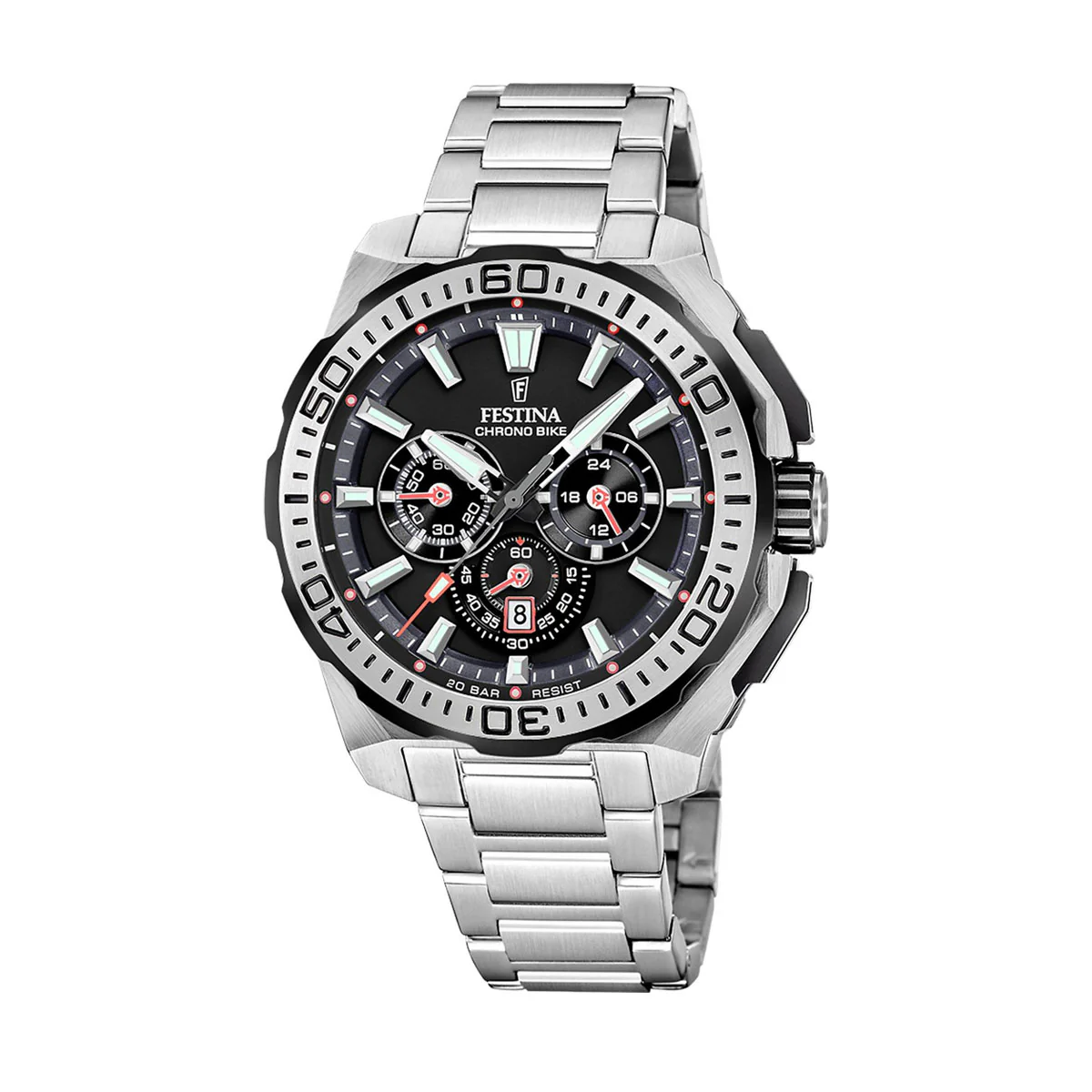 Zegarek na srebrnej bransolecie - Festina Chrono Bike '25