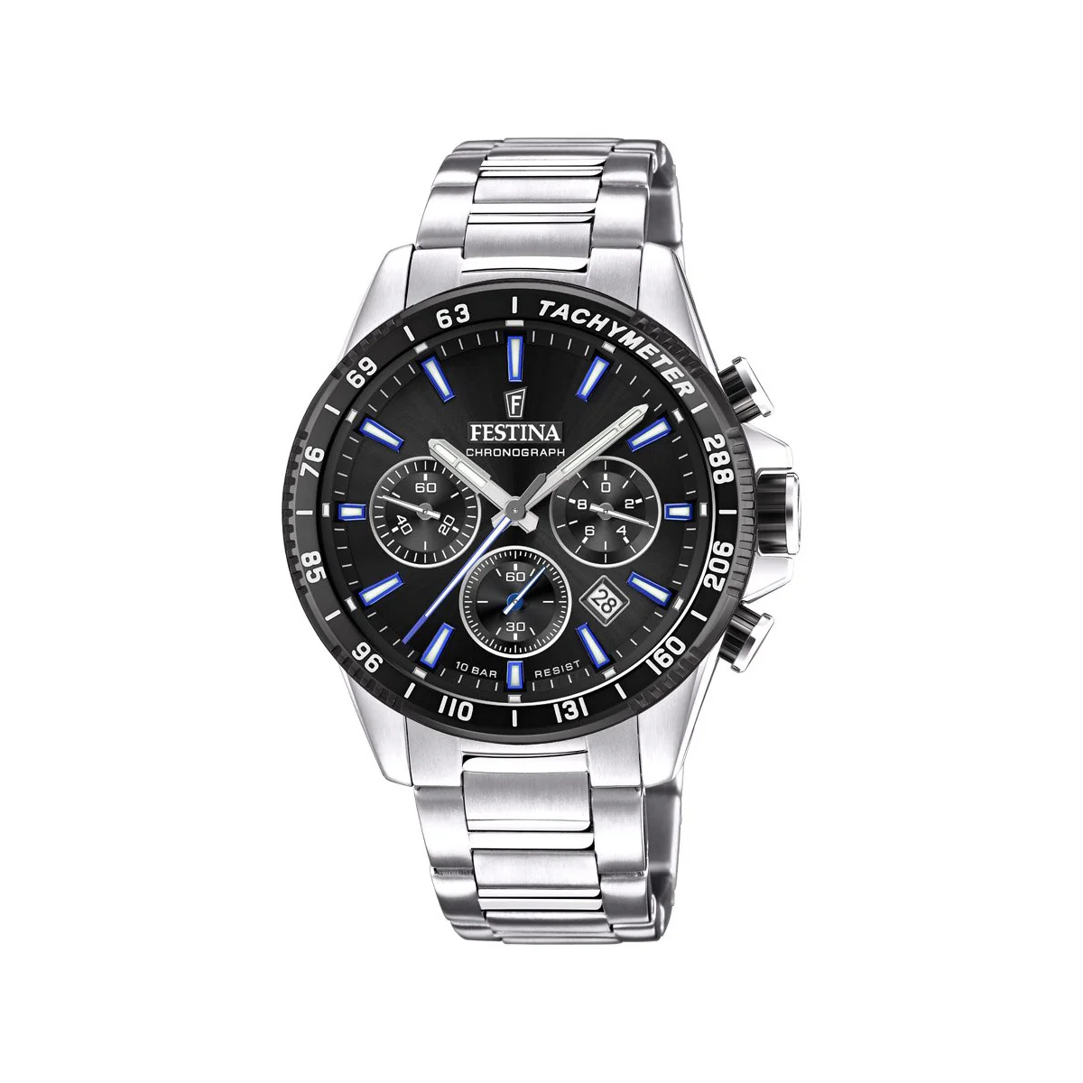 Zegarek na srebrnej bransolecie - Festina Timeless Chronograph