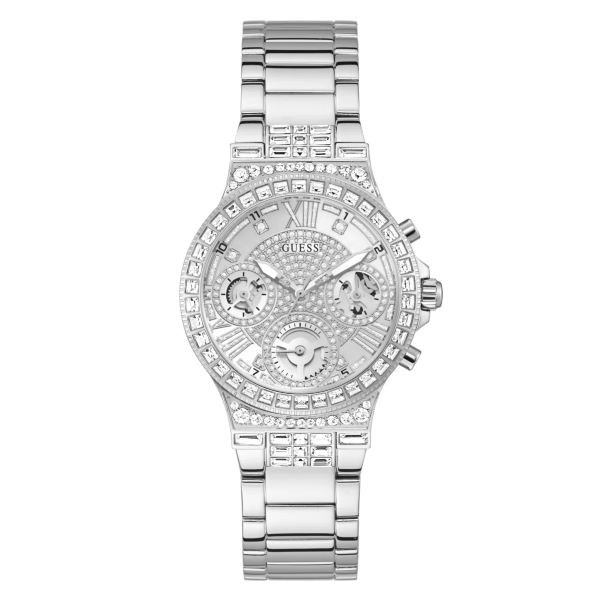 Zegarek na srebrnej bransolecie - Guess Sport Moonlight