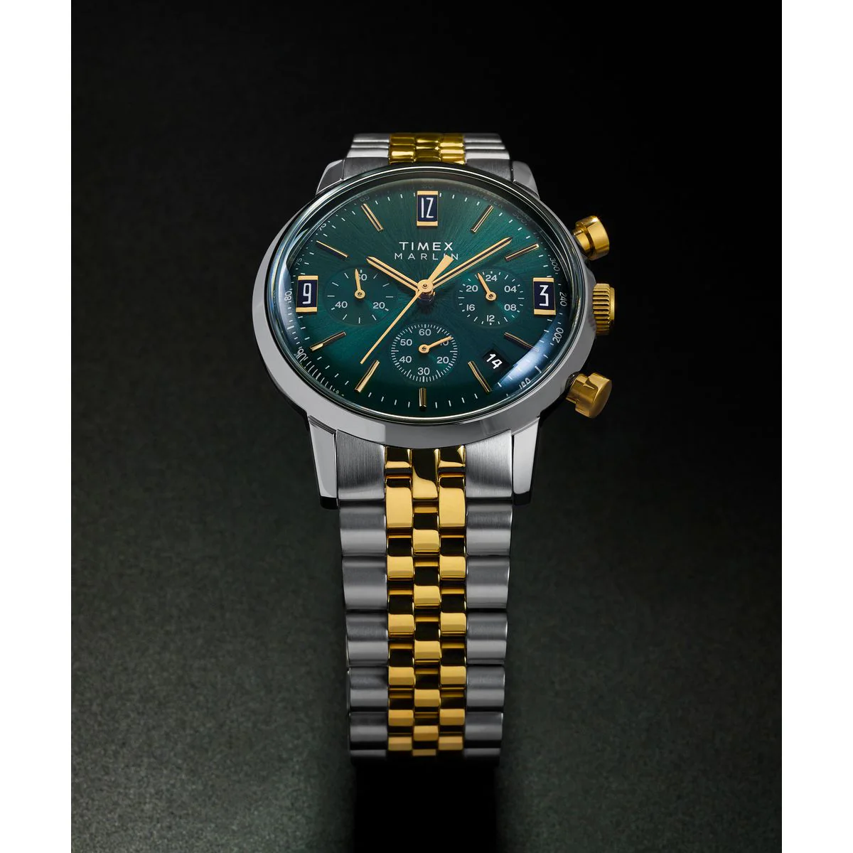 Zegarek na srebrno - złotej bransolecie - Timex Marlin - Image 8