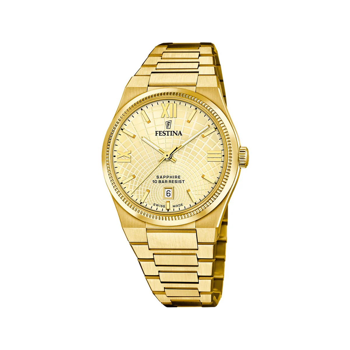 Zegarek na złotej bransolecie - Festina Swiss Made