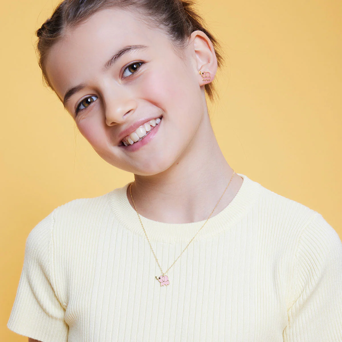 Zestaw biżuterii z kolorową emalią - słonie - Bambini - Image 2